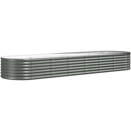 Garden Planter Powder-coated Steel 296x80x36 cm Grey Vidaxl Grey