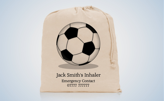 Personalised Football Inhaler Medicine Bag