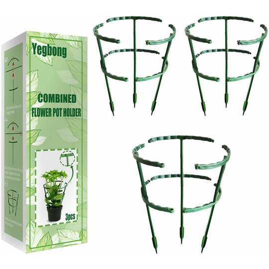 Muff - Garden Plant Support, Garden Obelisks, Climbing Plant Support, Half Round Plant Support Ring, Combined Flower Pot Holder Double-layer Plant