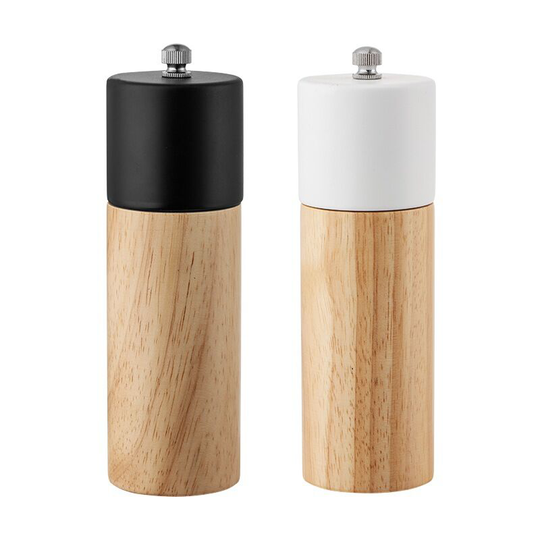 Manual Pepper and Salt Mill with Adjustable Ceramic Grinding Wheel - Set Pepper & Salt Shaker, Salt and Pepper Shakers - Coarse and Fine Grinding.2pcs