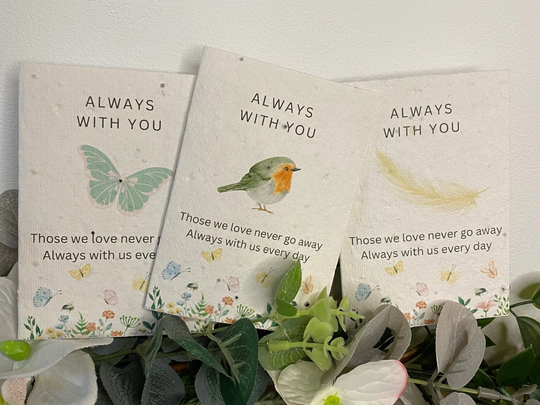 Plantable Seed Sympathy Card | Thinking Of You Always With You Sending Condolences Eco-Friendly, Biodegradable
