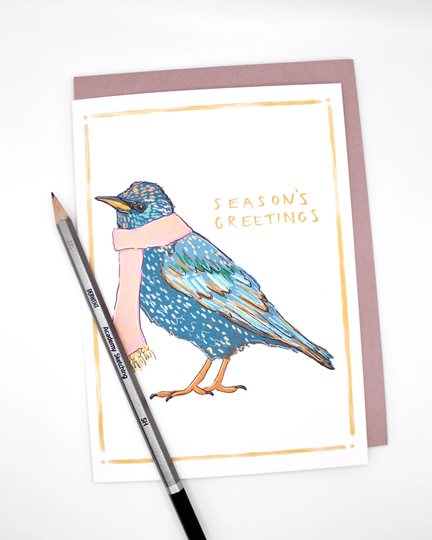 Christmas Card - "Season's Greetings Starling
