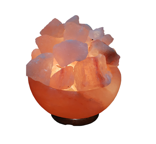 Fire Bowl Himalayan Salt Lamp, Hand Crafted Lamp, Room Decor, Bedroom Living UK Cable +2 Bulbs Halloween