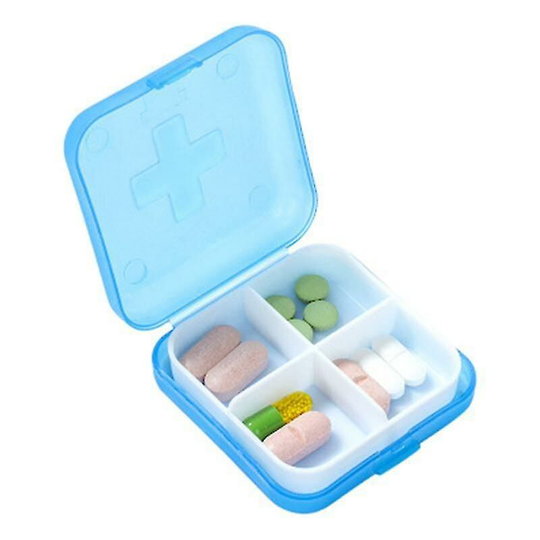 Thsinde - Cross Four-cell Medicine Box Blue Opp Packaging a