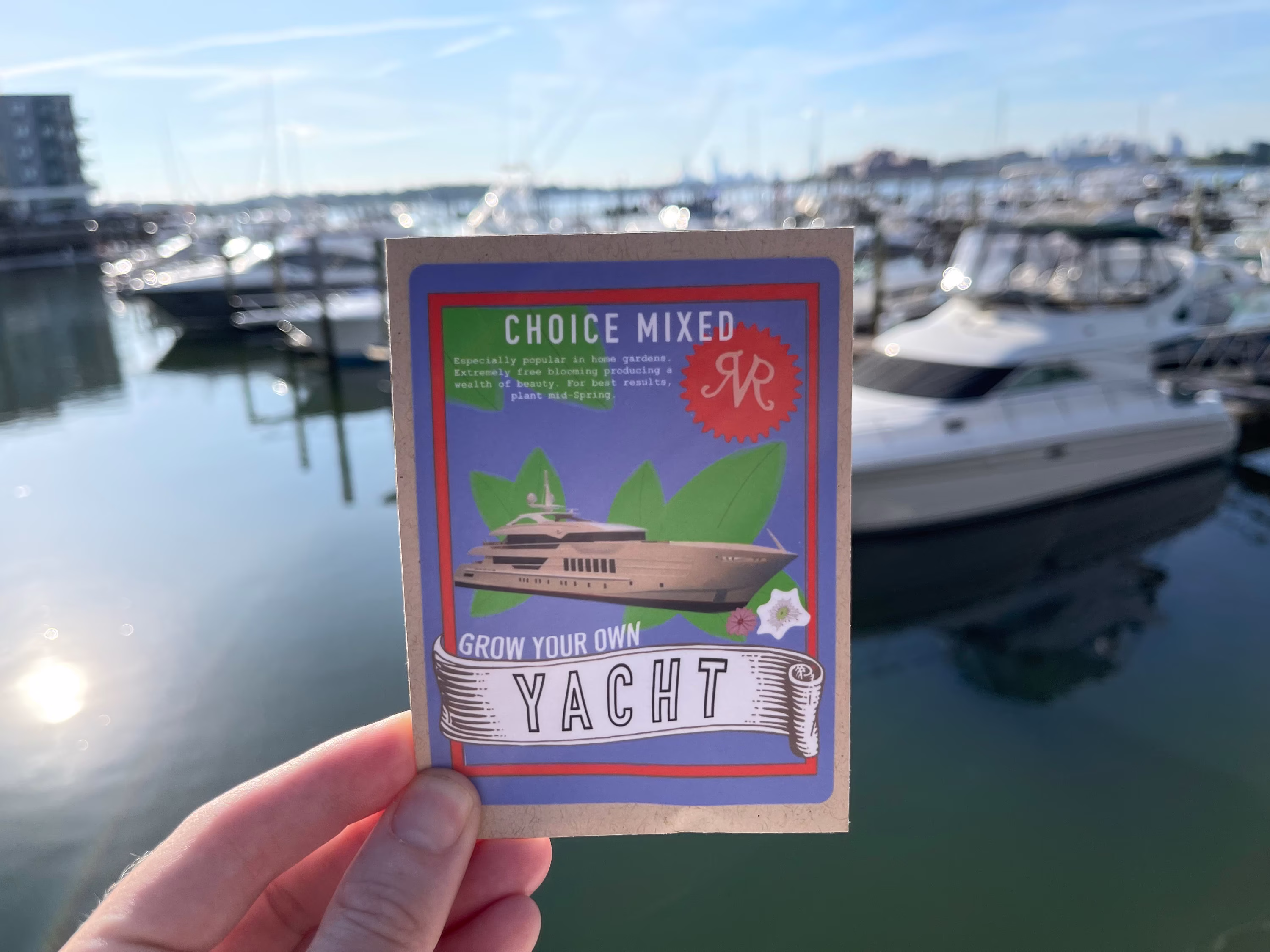 Grow Your Own Yacht Seed Packet, For Gardeners, Plant Lovers, Boat Owners, Boater, Funny Packet Gag Gift, Party Favor