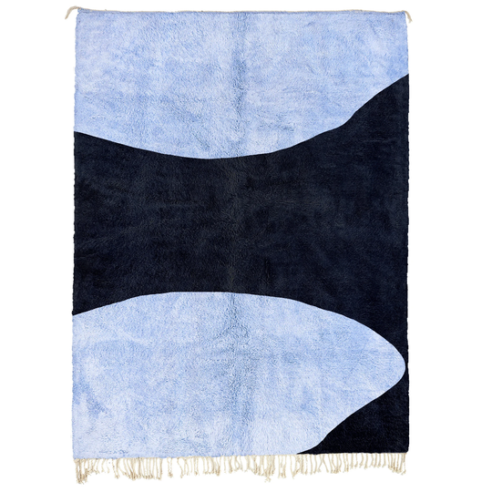 Blue Morocco Rug Unique M'rirt Beni Ourain Custom Size Authentic Wool Bl-01_Bl-07