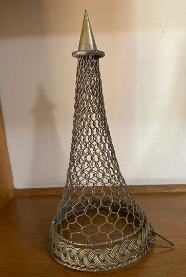 Old Brass Topiary/Wall Pocket . Brass Christmas Tree? Aprox 13 1/2