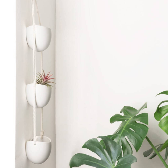 Tier Of Three Ceramic Hanging Planter Succulent Pot