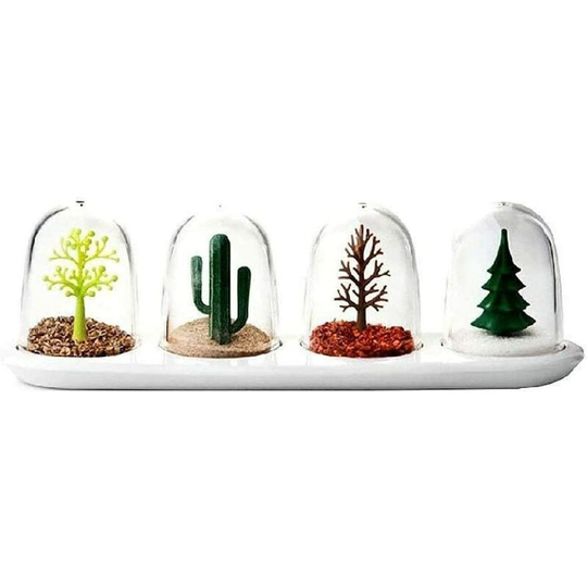 Soekavia - Beautiful Four Seasons Plant Shakers Spice Jar 4 Pcs Set Animals Seasoning Bottle Salt