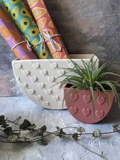 string Of Hearts Modern Wall Planter, Inside Planters, Boho Gifts, Gifts For Her, Heart Hanging Planter, Succulent, Cactus