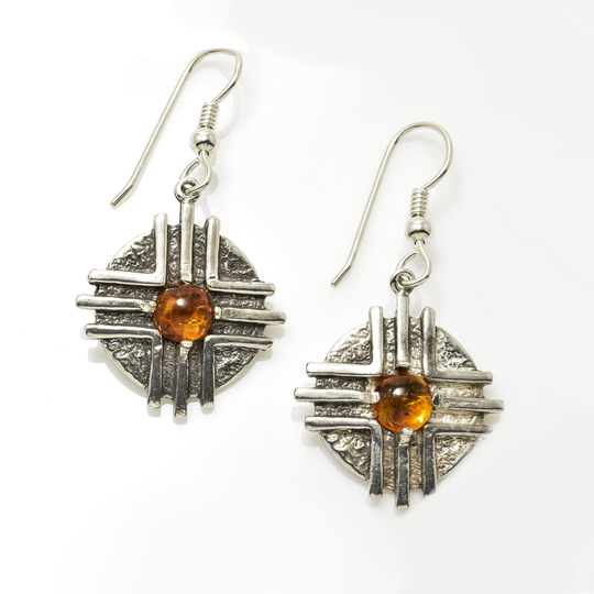 Medicine Wheel Earrings in Sterling Silver