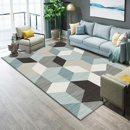 Geometric Line Pattern Rugs Waterproof Non-slip Floor Mats Living Room Coffee Table Simple Rugs Office Hotel Rugs Four Seasons General , 80 * 160cm