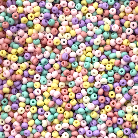 Asmara Seed Beads Size 6/0, Pastel Macaron Mix Dyed Beads, 100 Gr Pack-Aa-60-01N