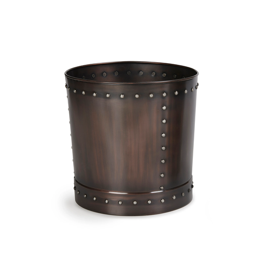 Unique 15 Inch Riveted Bronze Planter For Outdoor Or Indoor Use, Garden, Deck, & Patio