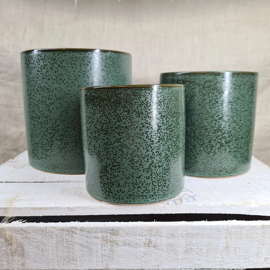 Green Mottled Ceramic Planter - 3 Sizes