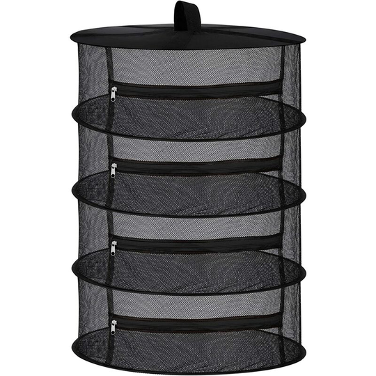 Soekavia - 4 Layer Hanging Mesh Dry Herb Dryer Net with Zippers Black