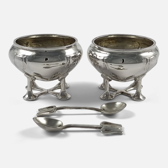 Pair Of Art Nouveau Silver Salt Cellars, Liberty & Co, 1900