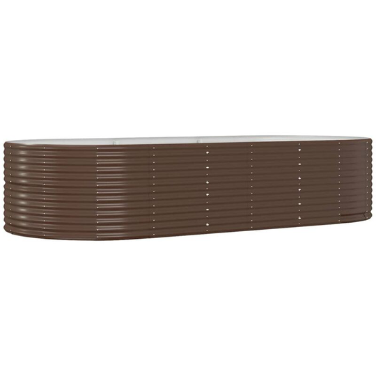Garden Planter Brown 291x140x68 cm Powder-coated Steel Vidaxl Brown