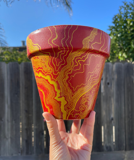 6In Red & Gold Pot