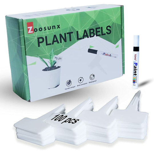 Readcly - 100 Pack Plastic Plant Tags, Premium Garden Tags, Waterproof Greenhouse Markers, Outdoor Gardening Vegetable Seeds, Indoor Florist Growing
