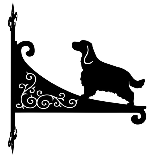 Cocker Spaniel Standing Ornamental Scroll Hanging Bracket