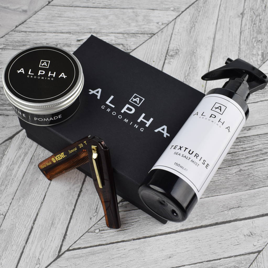 Men's Pomade, Comb And Sea Salt Gift Box