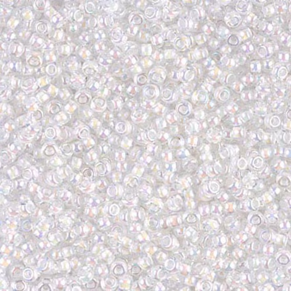 Miyuki Seed Beads 11/0 White Lined Crystal Ab 11-284 24G Tube Glass Size 11 Color