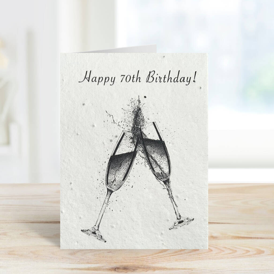 Happy 70th Birthday Plantable Seeded Card
