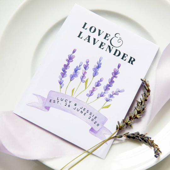 10 Love And Lavender Personalised Seed Packet Favours
