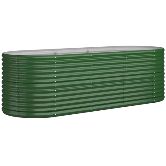 Garden Planter Powder-coated Steel 224x80x68 cm Green Vidaxl Green