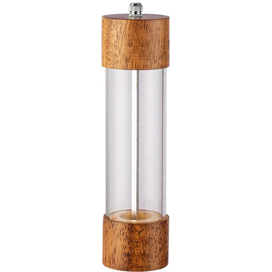 Fvbjd - Premium Acrylic Salt and Pepper Grinder Set, Manual Salt and Pepper Mills- Wooden Shakers 8 inch bubble bag packaging