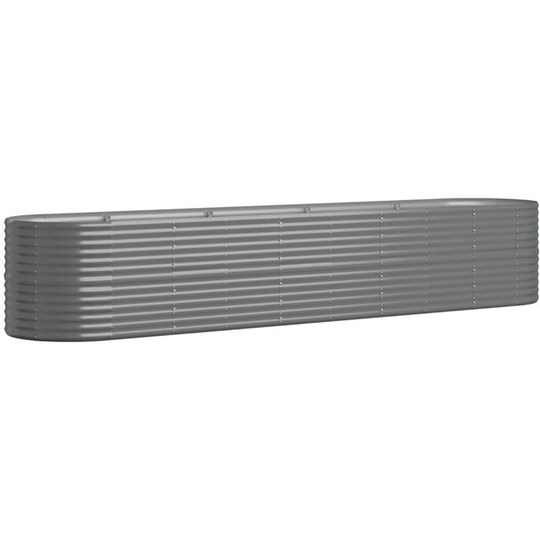 Garden Planter Powder-coated Steel 368x80x68 cm Grey Vidaxl Grey