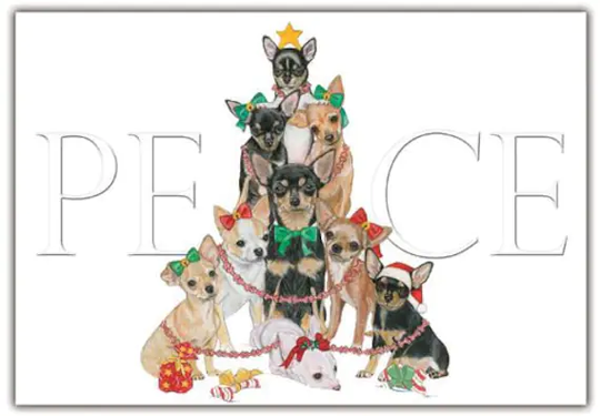 Chihuahua Christmas Cards Set Of 10 & Envelopes