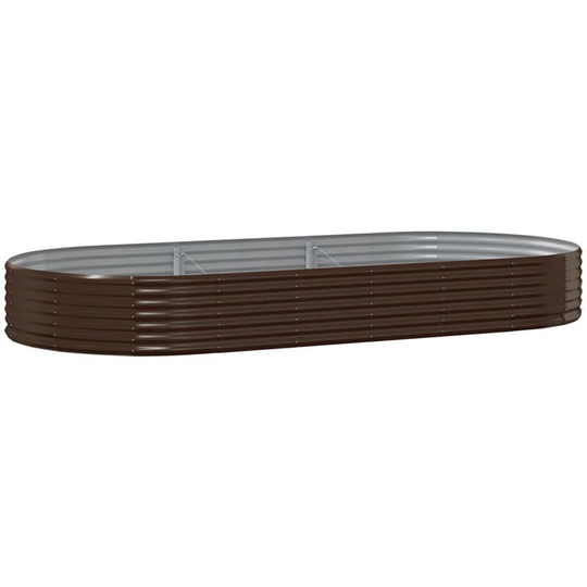 Garden Planter Powder-coated Steel 296x140x36 cm Brown Vidaxl Brown