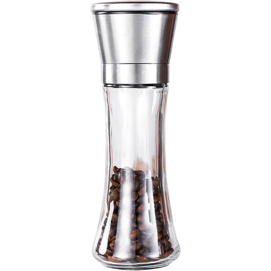 Fvbjd - Premium Pepper and Salt Grinder Set of 2-Refillable Coarseness Adjustable Pepper Mill Shaker stainless steel high