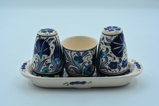 Ceramic Salt & Pepper Shakers Set, Authentic Handpainted Turkish Potteries Home Decor, Gift For Grandma, Mother's Day, Bespoky