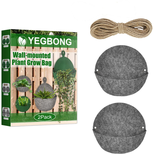 Wall-mounted Felt Plant Grow Bag Home Gardening Three-Dimensional Vertical Greening Gray 2