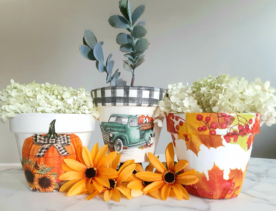 Fall Themed Clay Pot-6
