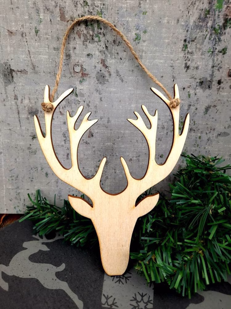 stag Heads - Laser Cut Craft Seasonal, Christmas, Hanging Decoration