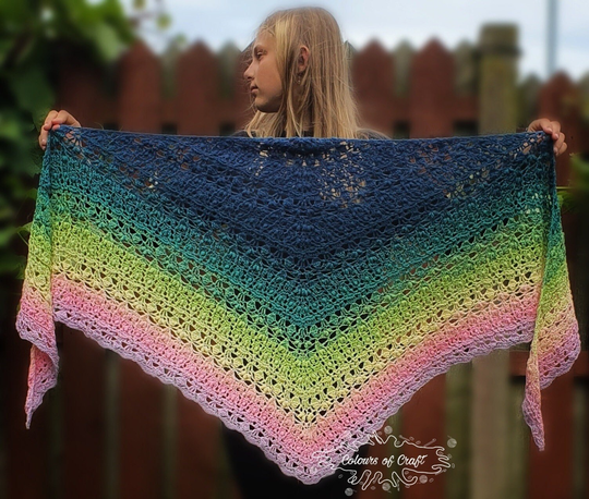 Crochet Shawl Handmade. Ombre Cotton Shawl. All Season For Woman. Perfect Gift