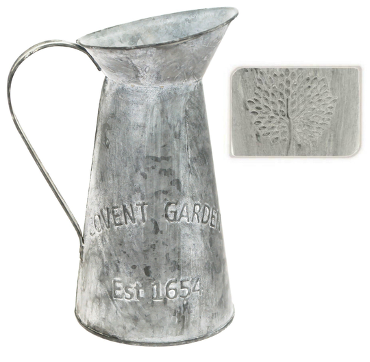 Covent Garden Mulberry Tree Galvanised Zinc Metal Flower Jug Vase Planter