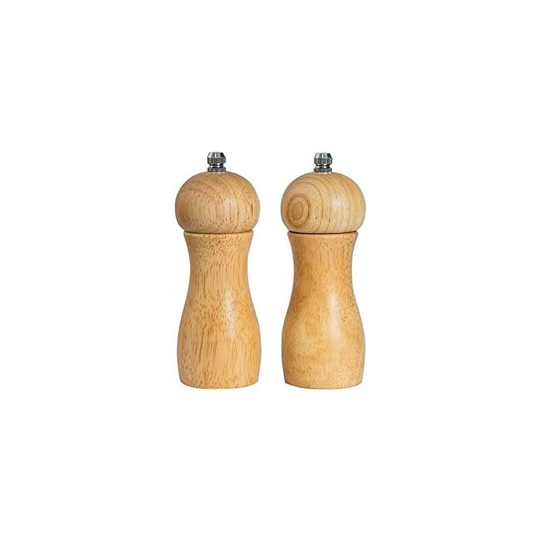 Salt and Pepper Mills, Seasoning Mill, Durable and Adjustable Ceramic Grinder, Rubberwood, 13.5cm Height