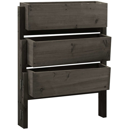 Asupermall - Garden Folding Planter Grey 60x14x75 cm Solid Firwood