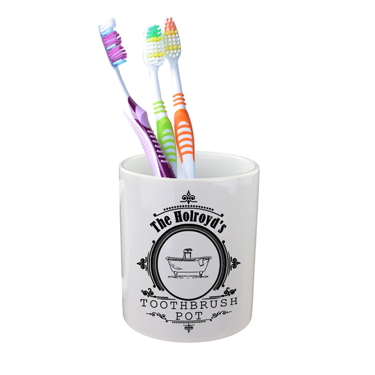 Personalised Tooth Brush Pot Design Ceramic Pot