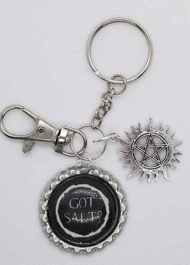 Spn Got Salt Keychain With Antiposession Symbol & Clip