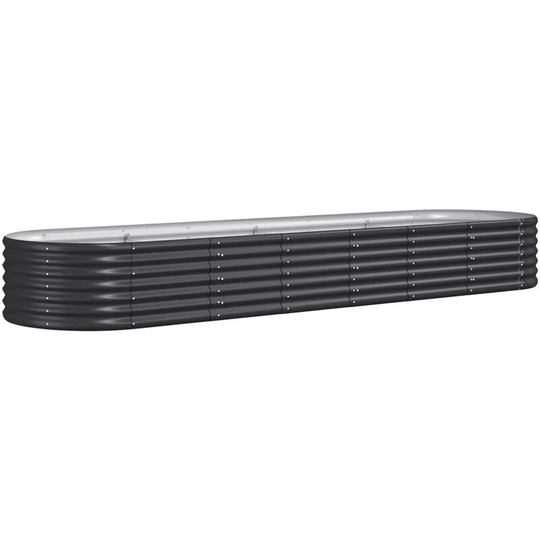 Garden Planter Powder-coated Steel 296x80x36 cm Anthracite Vidaxl Anthracite