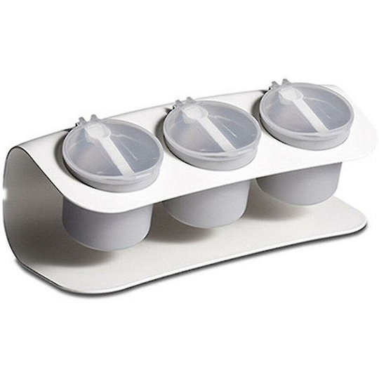 Simple kitchen supplies household seasoning jar creative three-combination seasoning box plastic seasoning jar set white seasoning bottle