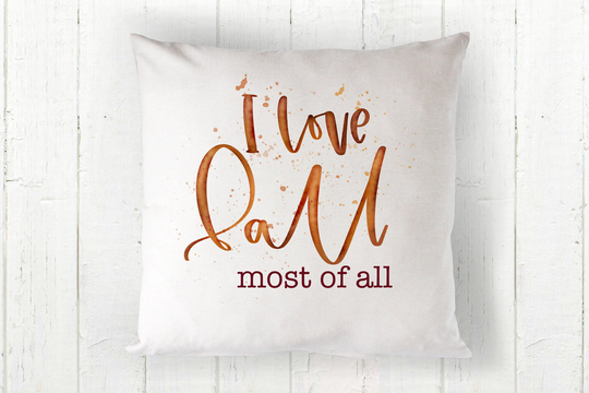 I Love Fall Cushion Cover, Seasonal Home Décor, Decorative Pillow, Gift For New Home