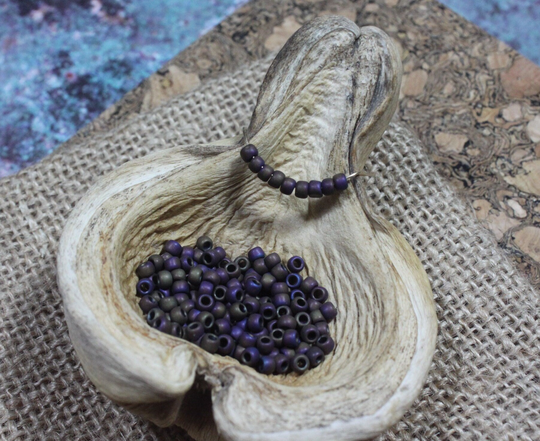 8/0 Opaque Frosted Rainbow Iris Toho Seed Bead | 10G | B0033, Size 8 Seed Bead, Purple Violet Iris Beads, Ab Blue