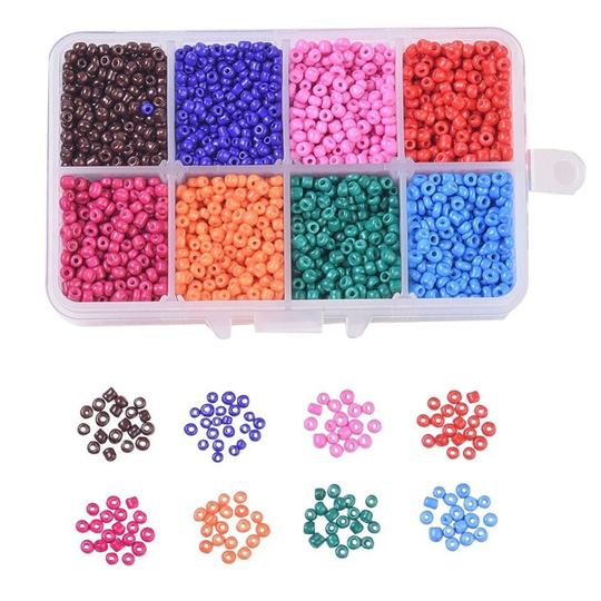 12/0 Glass Seed Beads | Mixed Colour Box Starter Kit For Jewellery Making Round Loose Spacer Diy 2mm Hole 0.5mm